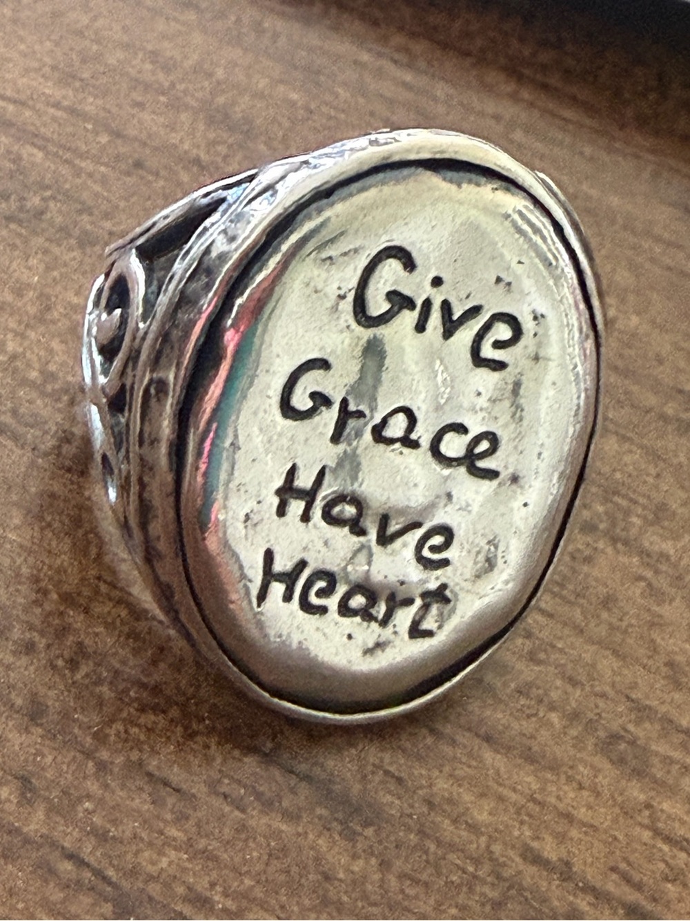 Grace & Heart G&H Give Grace Have Heart Inspiration Ring .925 SS Size 7 R1338